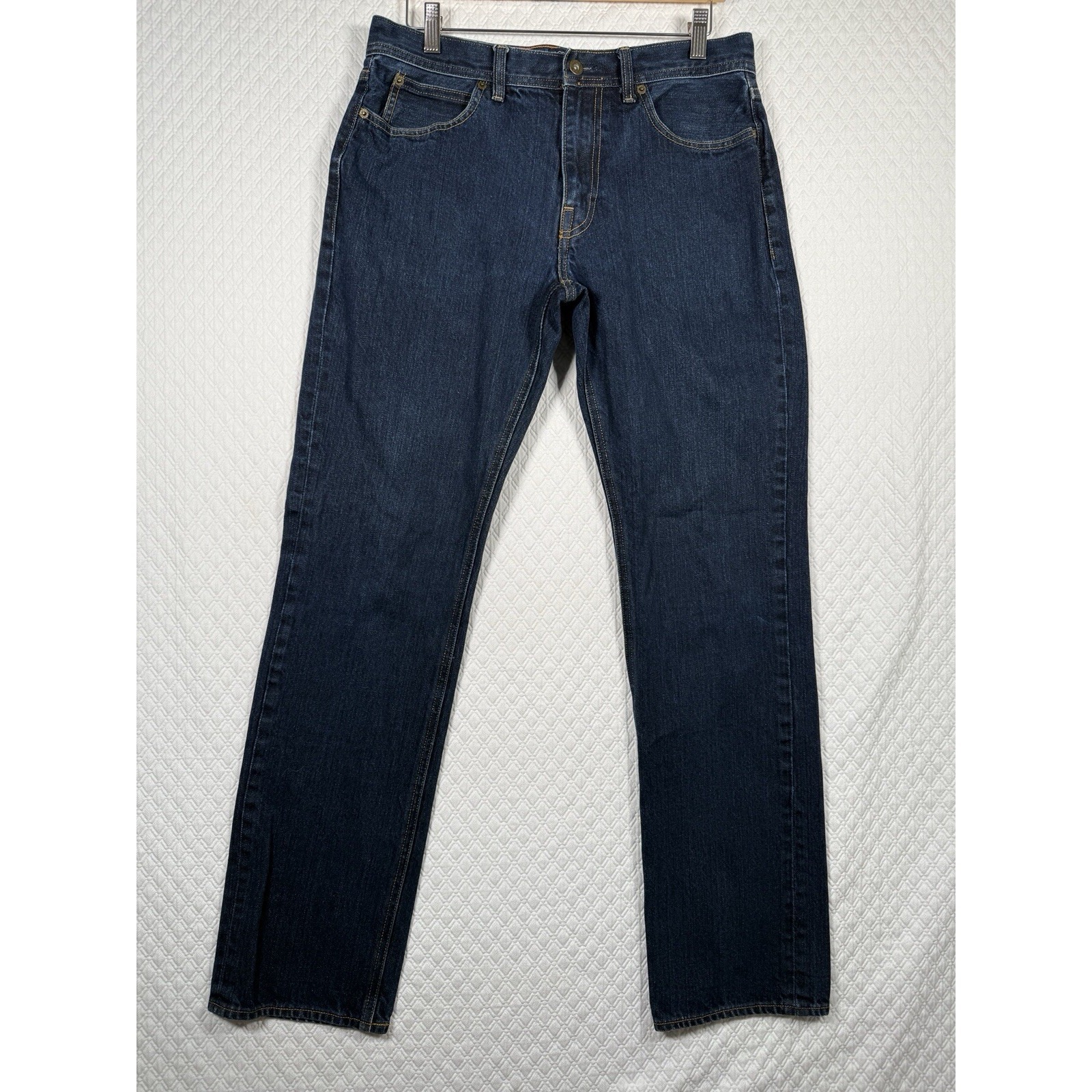 J.Crew Straight Jeans Mens 32x32 Stone Wash Blue The Sutton 100% Cotton Preppy
